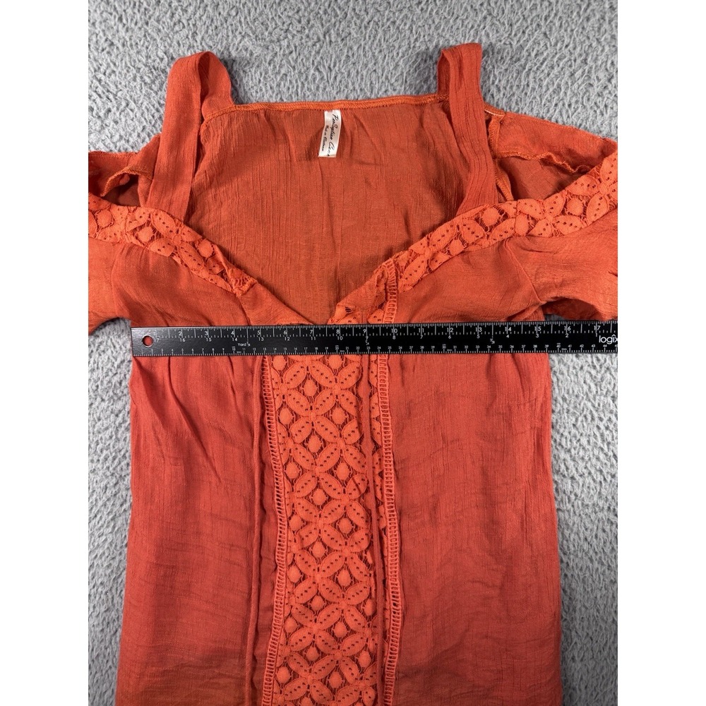Women Large‎ Cold Shoulder Top Cottagecore Peasant Romantic Coastal Nautical Y2K - Picture 3 of 6